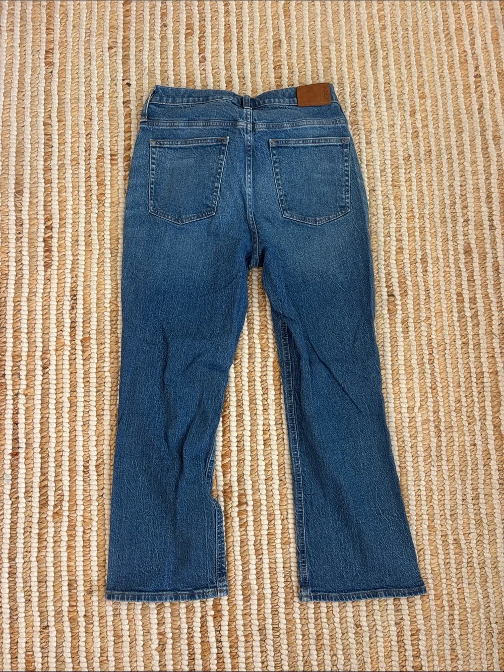 J. Crew Women's Dark Wash Flared Jeans 9” demi boot crop
